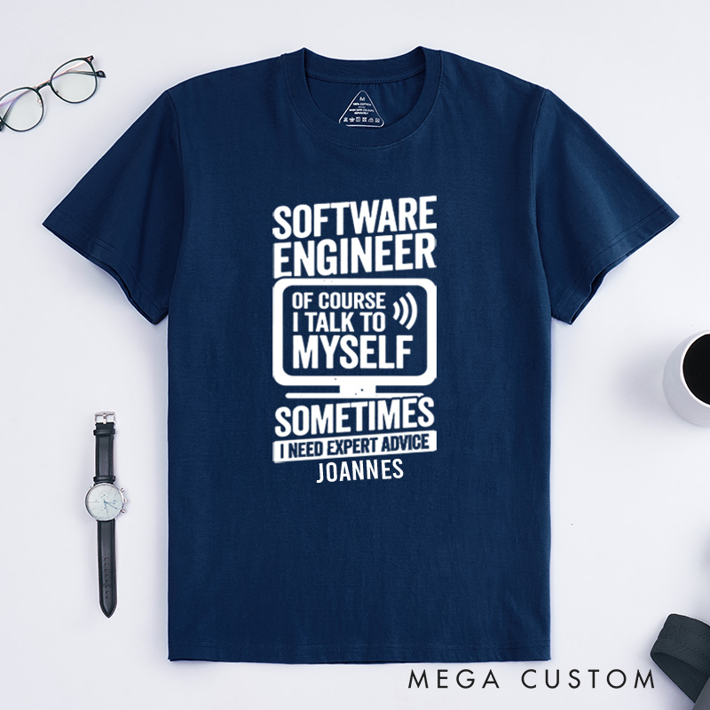 Personalized Software Engineer's Inner Dialogue T-Shirt Technology Computer Lover Shirt Gift for Programmer Enthusiasts 