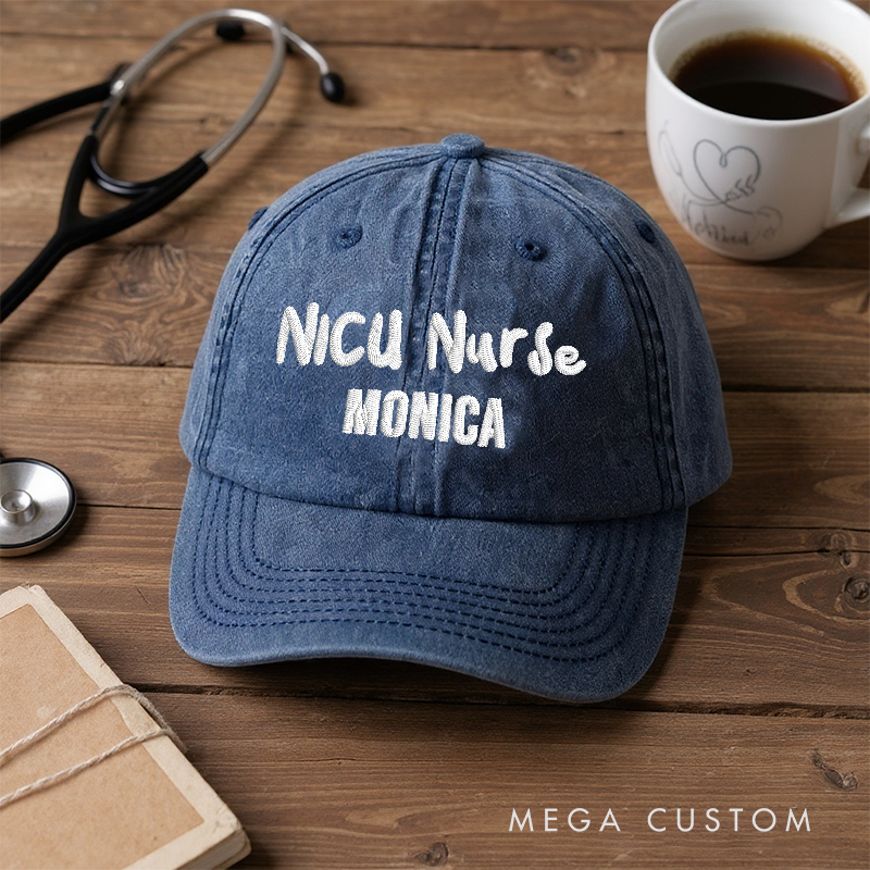 Personalized NICU Nurse Embroidered Cap Custom Color Adjustable Embroidered Dad Hat