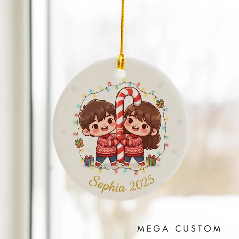 Personalized Gemini Christmas Ornament Ceramic Zodiac Twins Christmas Decoration Astrology Holiday Keepsake With Name Birthday Gift