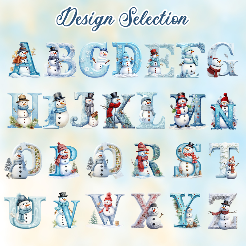 Personalized Snowman Christmas Gift Bag Custom Initial & Name Holiday Sack