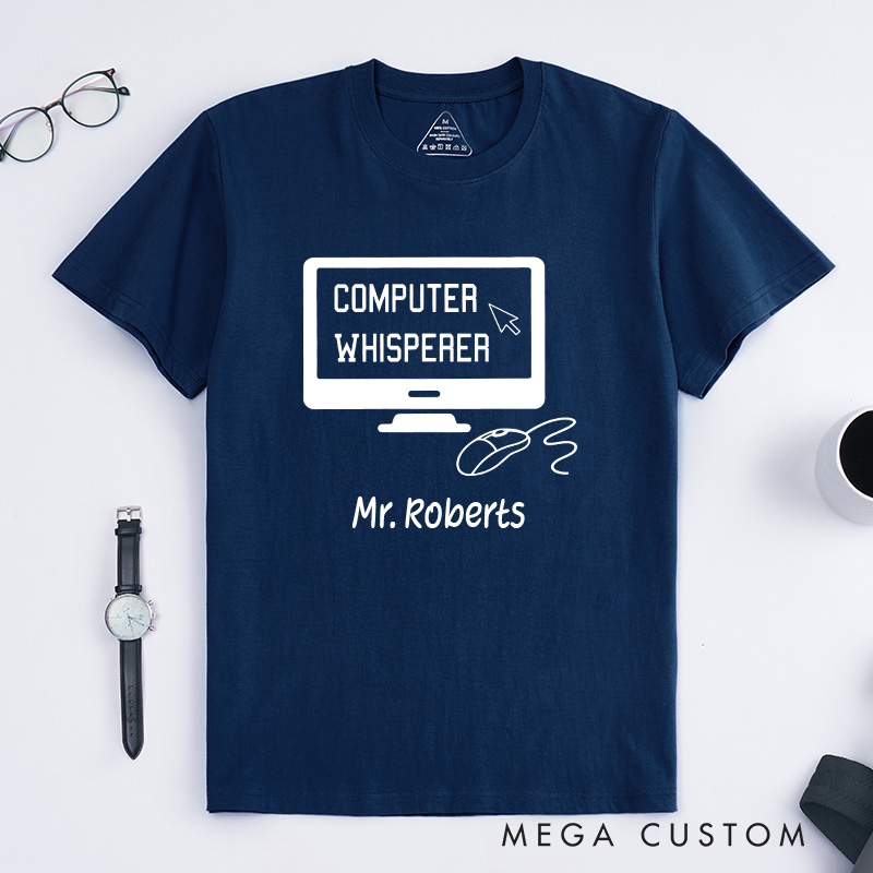 Personalized Computer Whisperer T-Shirt Programmer IT Computer Tech Lovers Shirt Gift for Geek Nerd
