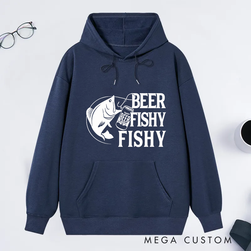 Personalized Funny Fishing Hoodie Mens Beer Fishing Hoodie Joke Fishing Gifts Punny Gag Meme Fisherman Loose Fit Hoodie Perfect Gift for Beer and Fishing Lovers