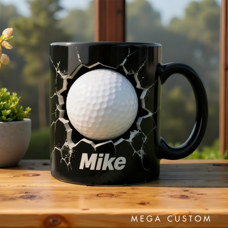 Personalized Soccer Basketball Volleyball and Golf Ball Mug with Custom Name Perfect Gift for Sports Fans and Players