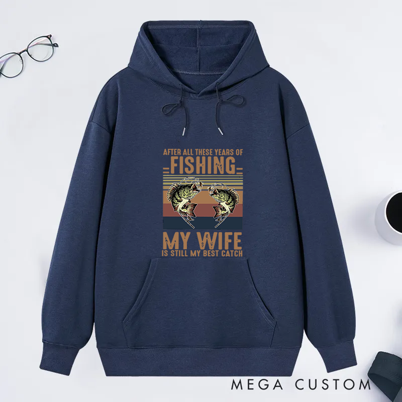 Personalized Funny Fishing Hoodie Valentine's Day Hoodie Anniversary Gift Romantic Gift for Fishing Lovers Comfortable and Stylish for Outdoor or Casual Wear