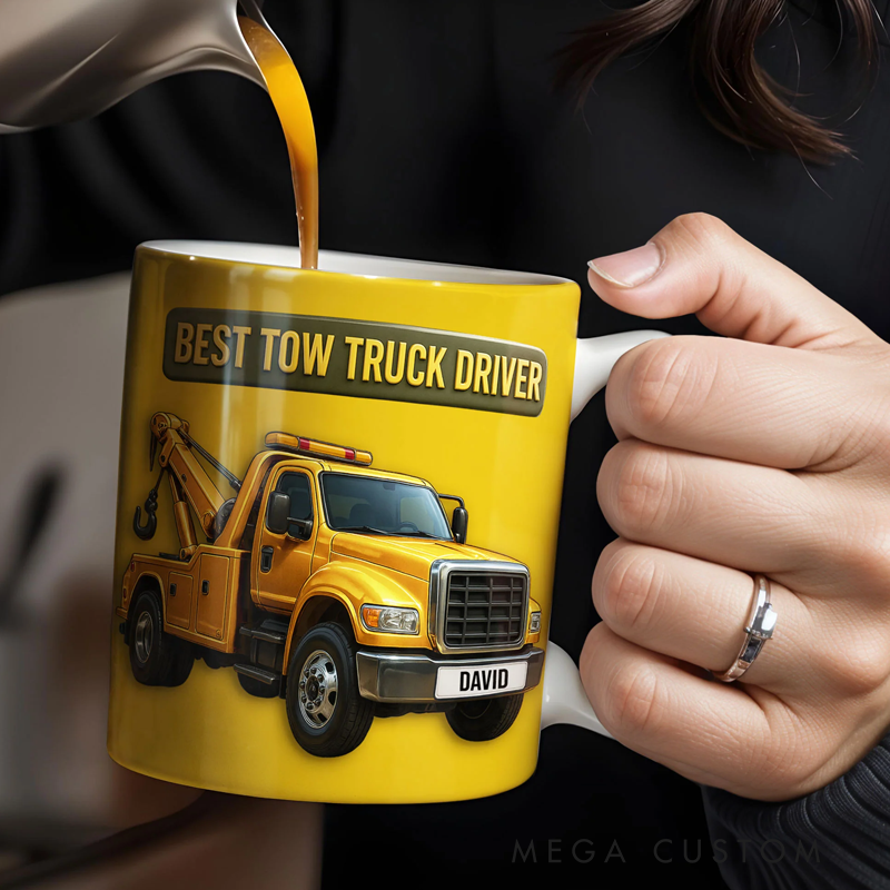 Personalized Kids Coffee Mug Best Tow Truck Lovers Christmas Gifts