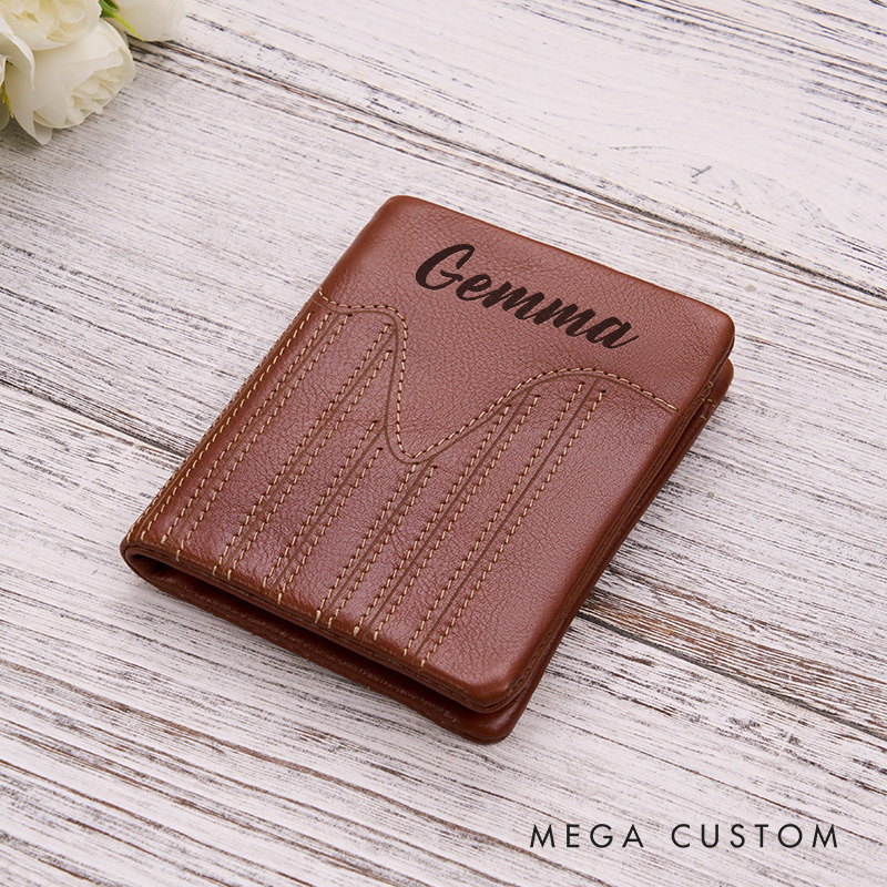 Personalized Leather Wallet for Women Engraved Leather Wallet with Name Women Clutch Purse Money Bag Leather Pouch Unique Gift for Her Birthday Gifts