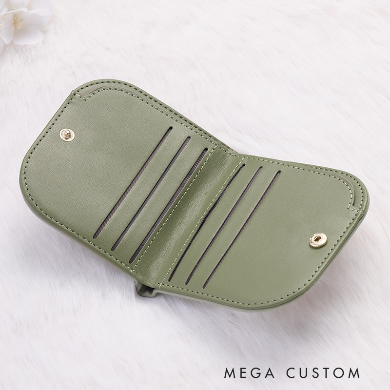 Personalized Leather Wallet for Girl Birth Flower Wallet for Her Slim Wallet Purse Wallet Cute wallet Unique Gift for Her Birthday Gifts