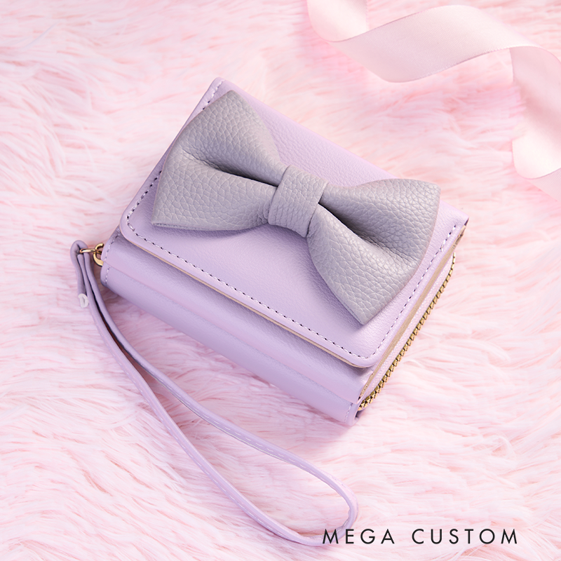 Personalized Leather Wristlet Wallet for Girl Birth Flower Wallet for Her Bow wallet Purse Wallet Cute wallet Women's Purse Unique Gift for Her Birthday Gifts