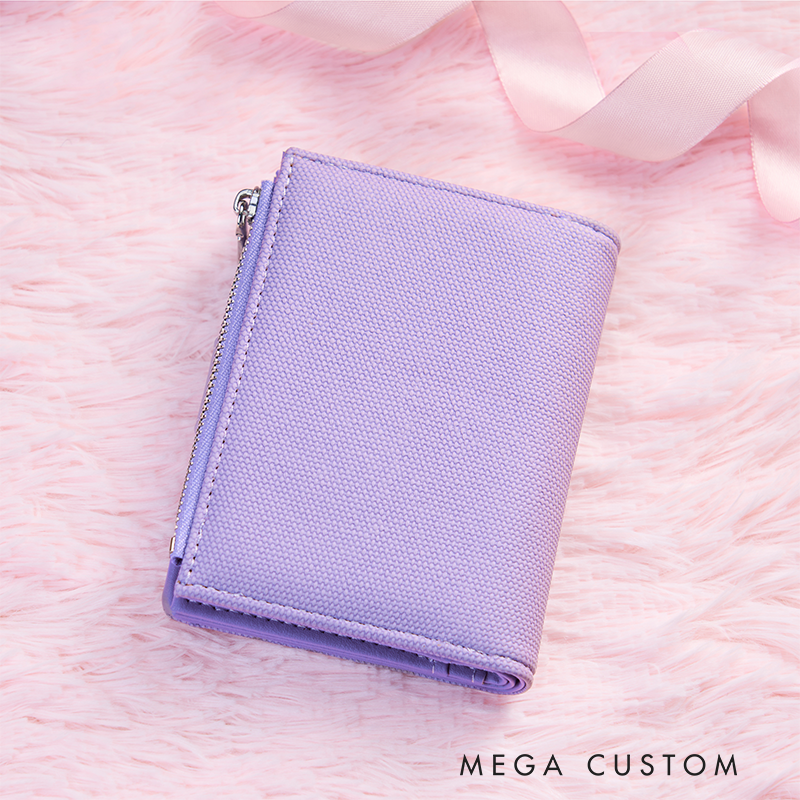 Personalized Leather Wallet for Girl Birth Flower Wallet for Her Zipper Wallet Purse Wallet Cute wallet Women's Purse Unique Gift for Her Birthday Gifts