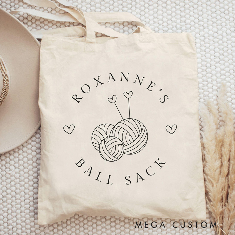 Personalized Knitting Tote Bag Gift For Crocheter Custom Tote Bag Yarn Tote Bag Funny Craft Quote Bag Yarn Lover Gift Knitter Tote Bag