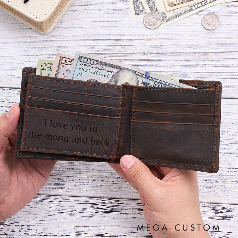 Personalized Leather Wallet For Firefighter Engraved Crazy Horse Wallet Mens Wallet Groomsmen Wallet Boyfriend Gift Dad Gift Husband Gift