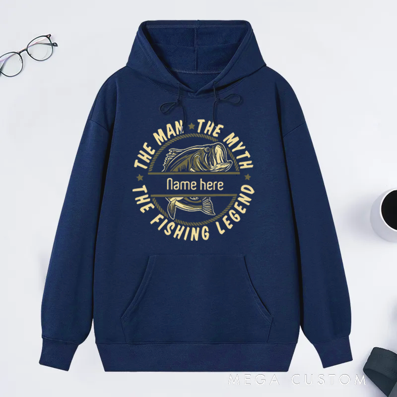 Personalized Fishing Hoodie The Fishing Legend Design Soft and Warm Sweatshirt for Fishing Enthusiasts Great Gift Idea