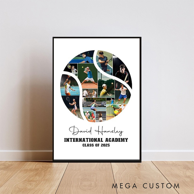 Personalized tennis Caricature from Photo Wall Art Poster Without Frame Funny Hand Drawn Style Art Gift for Baseball Fans and Athletes 