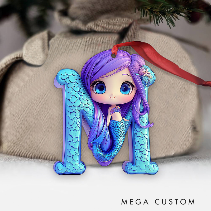 Personalized Beautiful Mermaid Letter Kid Ornament