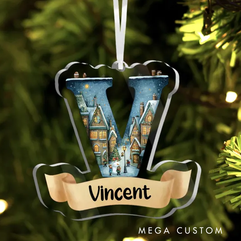 Personalized Letter Name Ornament Monogram Ornament 2025 Ornament Custom Initial Ornament Christmas Gift Family Ornament Keepsake