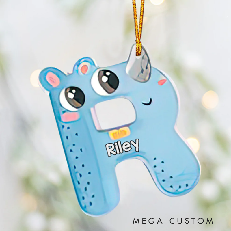 Personalized Cute Letters Kid Christmas Ornament
