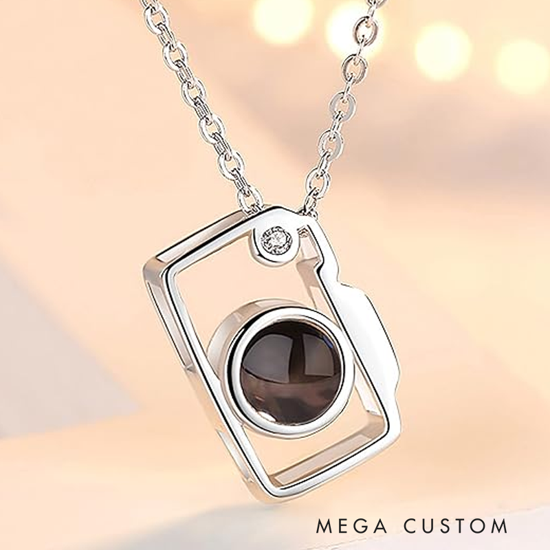 Personalized Photo Brass Heart Necklace With Picture Inside Mini Camera Locket Necklace Birthday Gifts