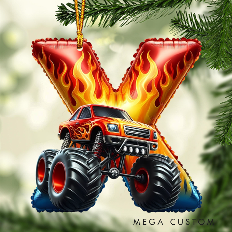 Personalized Cute Strong Cars Kid Christmas Ornament