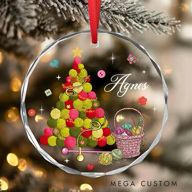 Personalized Knitting Ornament Crochet Ornament for Christmas Decor Crocheter Gift Crochet Christmas Ornament Crochet Lover Gift for Mom