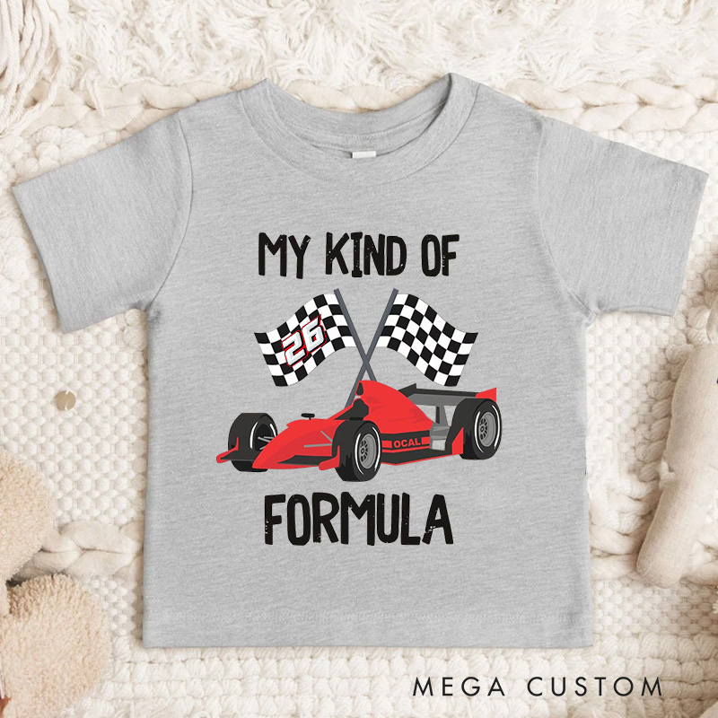 Personalized Race Car Grand Prix Checkered Flag Onesie Kids Shirt
