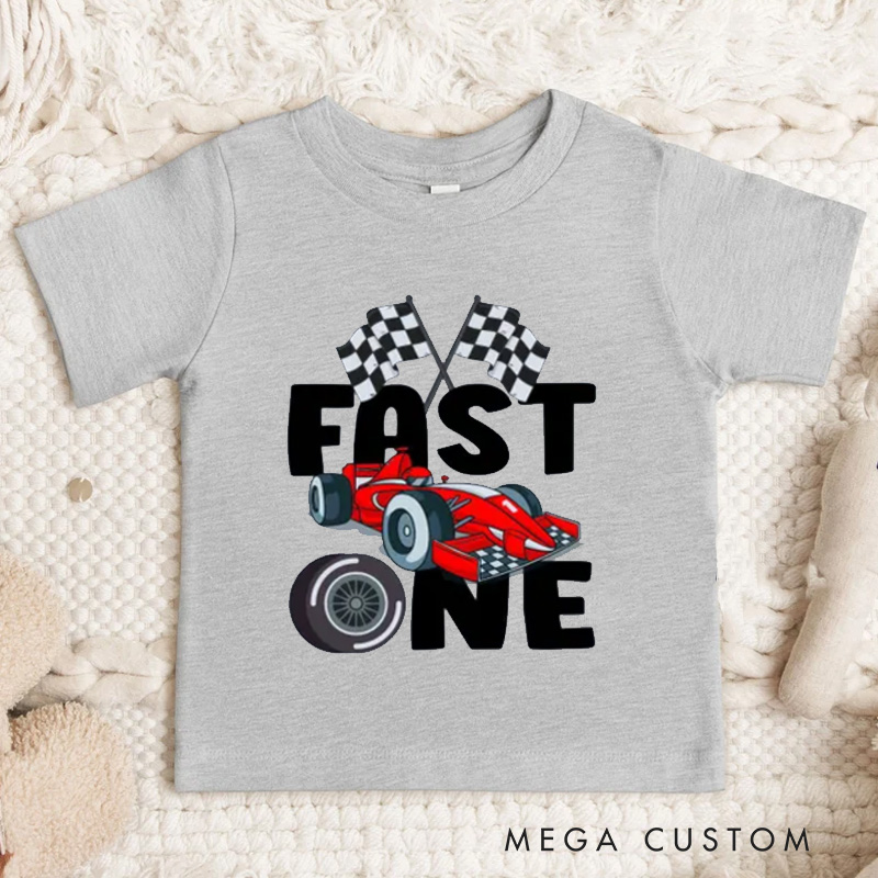 Personalized Fast One Racecar 1st Birthday Shirt First Birthday Shirt 1st Birthday T Shirt Racecar Birthday Shirt Birthday Boy Shirt