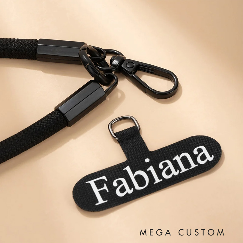 Personalized Multicolor Universal Adjustable Crossbody Phone Lanyard with Patch Pad and Name Outdoor Travel Accessory Gift for Family Friends