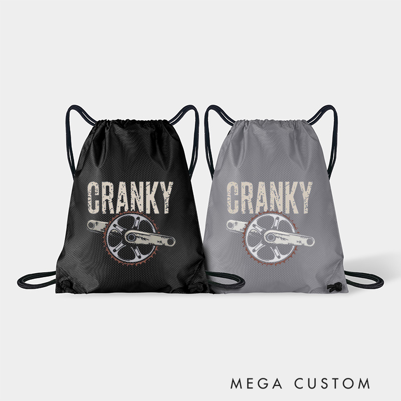 Personalized Cranky Bicycle Lover Drawstring Bag Funny Cycling Sports Backpack Bags Gift for Cycling Lovers Cyclists
