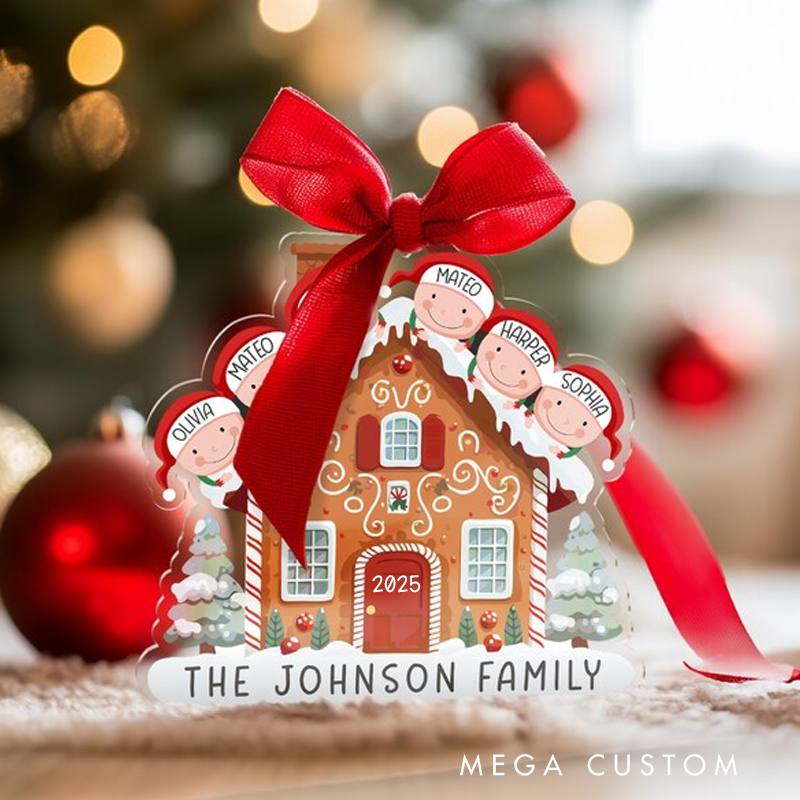 Personalized Gingerbread Christmas Ornament Gingerbread House Family Ornament Custom Christmas Gift Personalized Xmas Gift