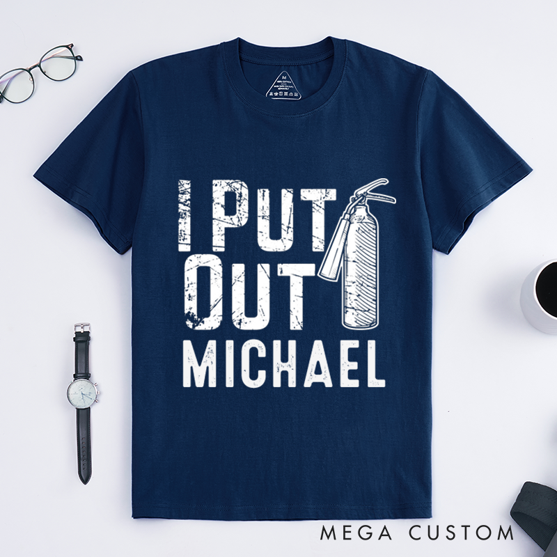 Personalized Firefighter T-Shirts Custom Funny Firefighter Design T-Shirt Firefighter Dad Gift