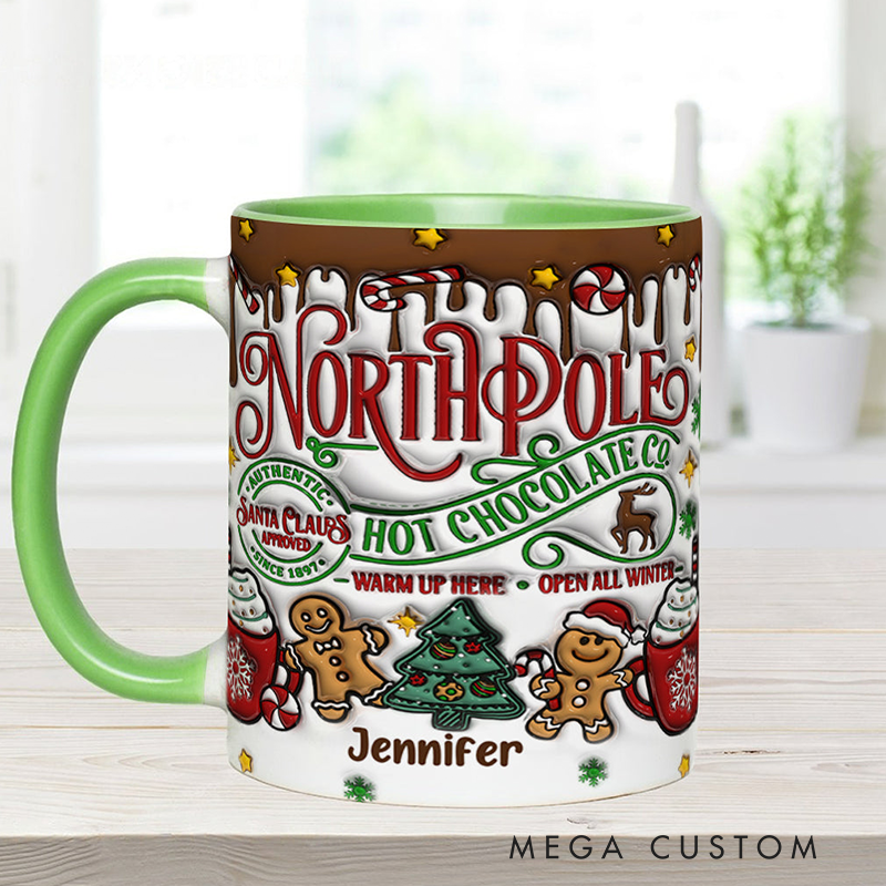 Personalized Northpole Hot Chocolate Custom Christmas Accent Mug