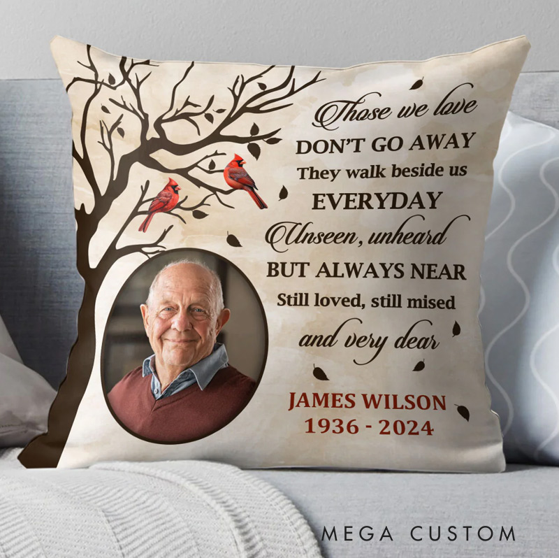 Personalized Photo Memorial Throw Pillows They Walk Beside Us Everyday Pillow Sympathy Gift for Family Members