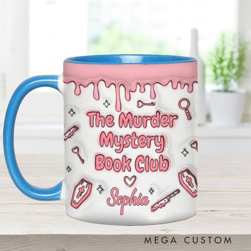 Personalized The Murder Mystery Book Club Mugs Custom Coffee Mug with Name Fall Bookworm Mug Book Lover Gift for Librarian Gift