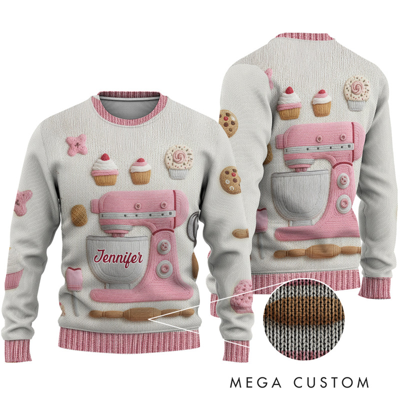 Personalized Baking Is My Love Ugly Christmas Sweater Baking Ugly Christmas Sweater for Kids Adult