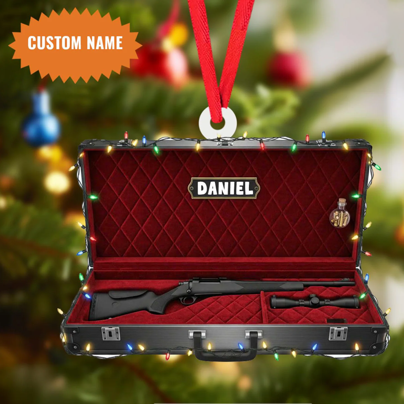 Personalized Hunting Ornament Hunter Ornament Gun Christmas Ornament Christmas Home Decor Gift for Hunter