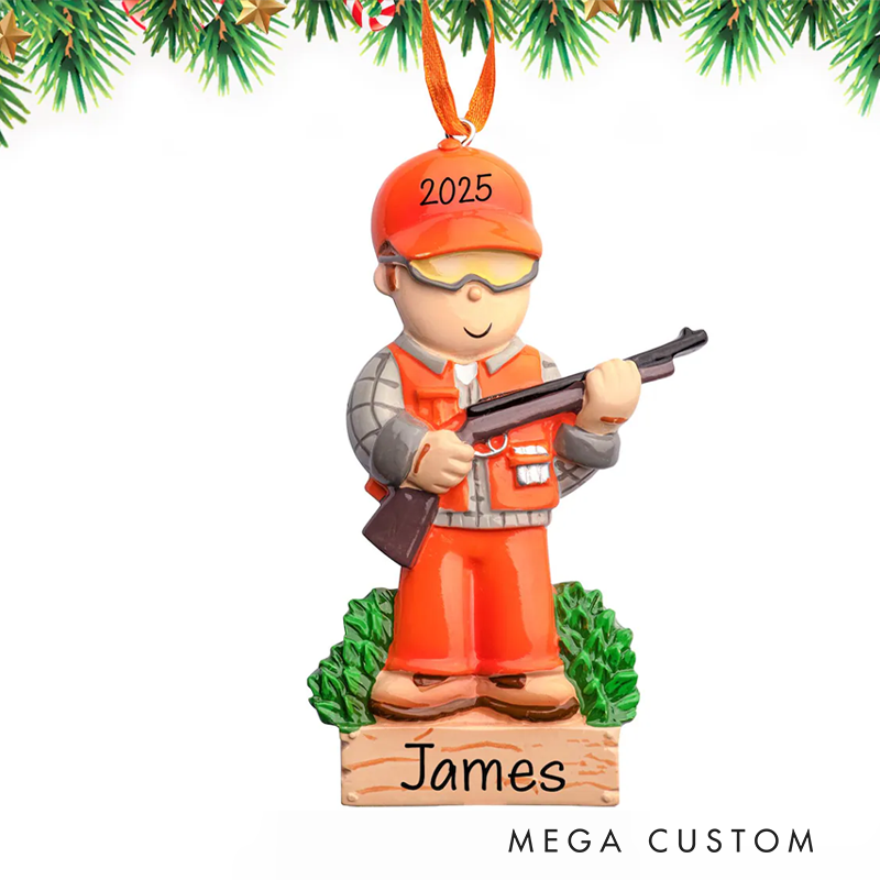 Personalized Hunting Christmas Ornament 2d Flat Huntsman Ornament Boy Hunter Christmas Ornament Custom Xmas Tree Gift for 2025