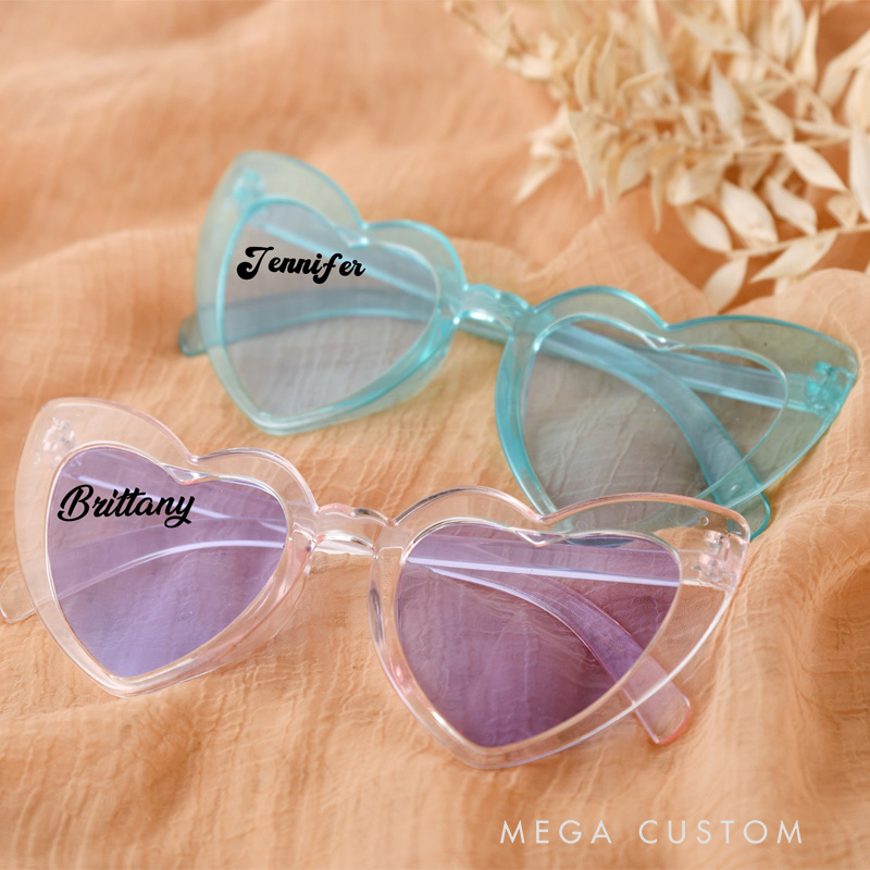 Personalized Heart Shaped Glasses Custom Party Heart Shaped Sunglasses Party Souvenirs Girls Trip Gifts