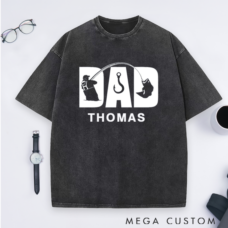  Personalized Fishing Dad T-Shirt Fisherman T-Shirt Comfortable Gift for Fisherman Dads Perfect for Father’s Day or Birthday