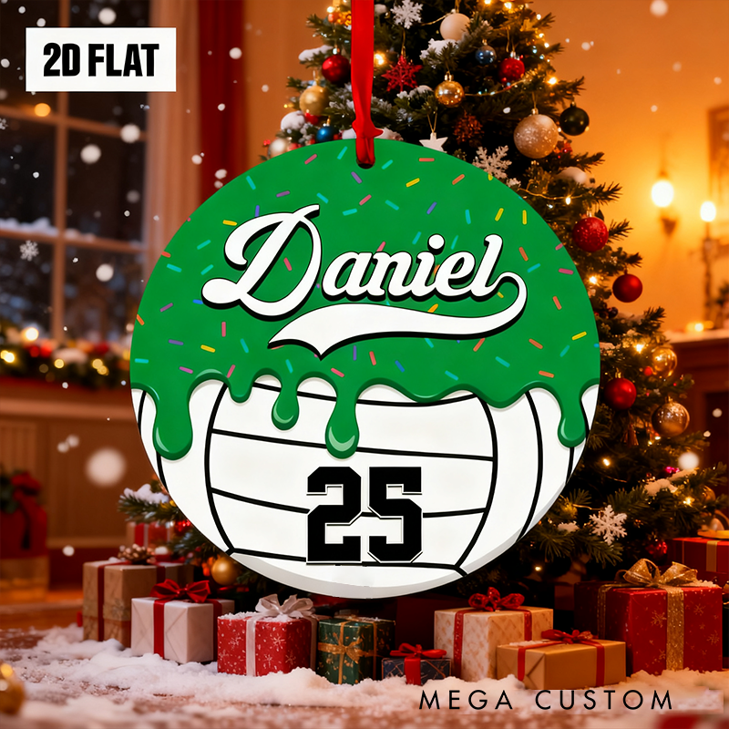 Personalized Basketball Christmas Ornament with Custom Name and Number