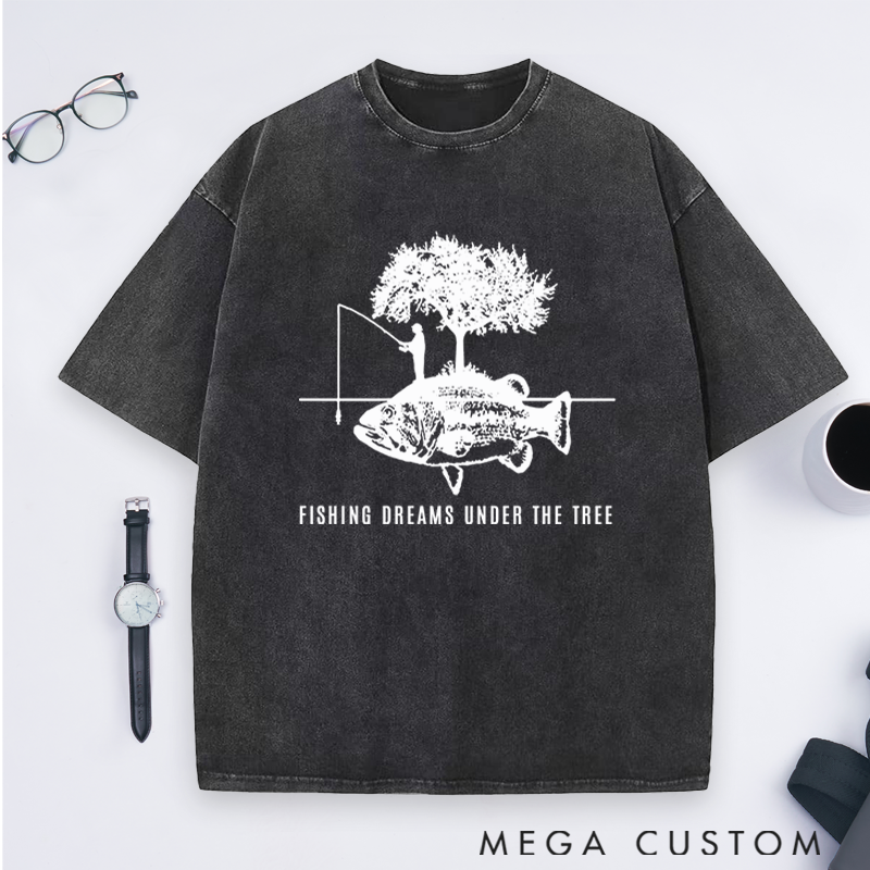 Personalized Fishing Dreams T-Shirt Fishing T-Shirt Funny Fishing T-Shirt Fisherman T-Shirt Cool Bass Fishing T-Shirt Hilarious Fishing Humor T-Shirt Perfect Gift for Fishing Lovers and Outdoor Enthusiasts