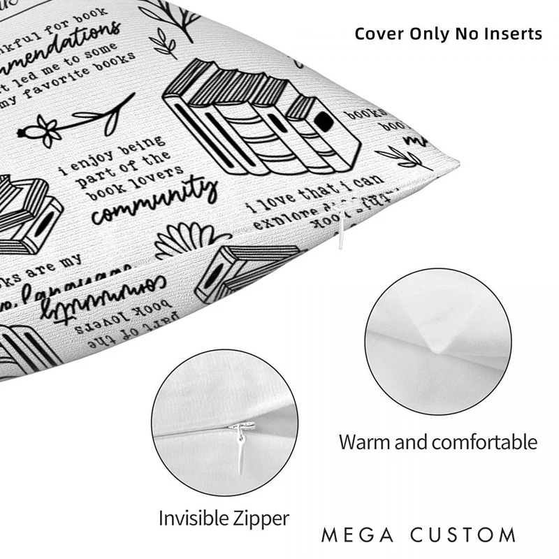 Personalized I am Thank for Book Throw Pillow with Name Bookish Pillow Cover with Names for Book Lovers Readers Bookworm Gift