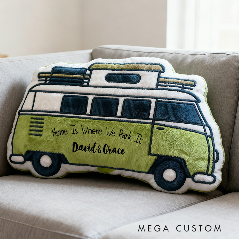 Personalised Campervan Cushion Pillow Couples Cushion Camper Van Pillow Custom Outdoor Family Pillow Gift for Outdoor Camping Lover