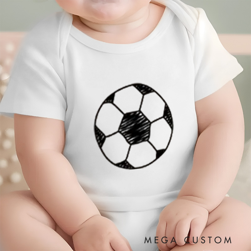 Personalized Baby Soccer Bodysuit with Baby's Name and Number Design for Newborns and Toddlers Special Sports Inspired Gift
