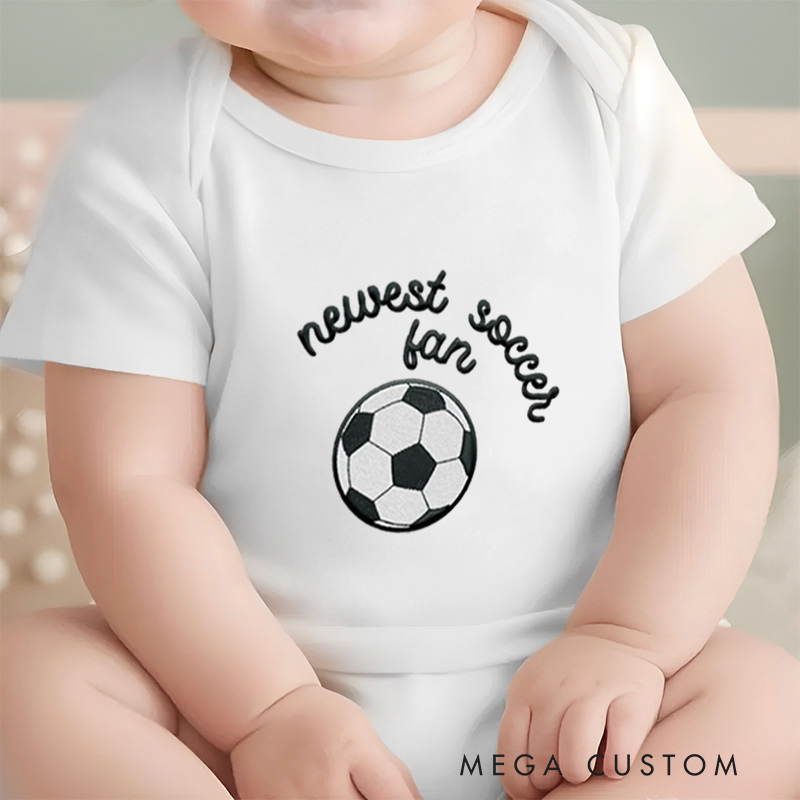 Personalized Cute Football Baby Outfit Baby Onesie  Soccer Theme Bodysuit  With Baby‘s Name  For Shower Gift