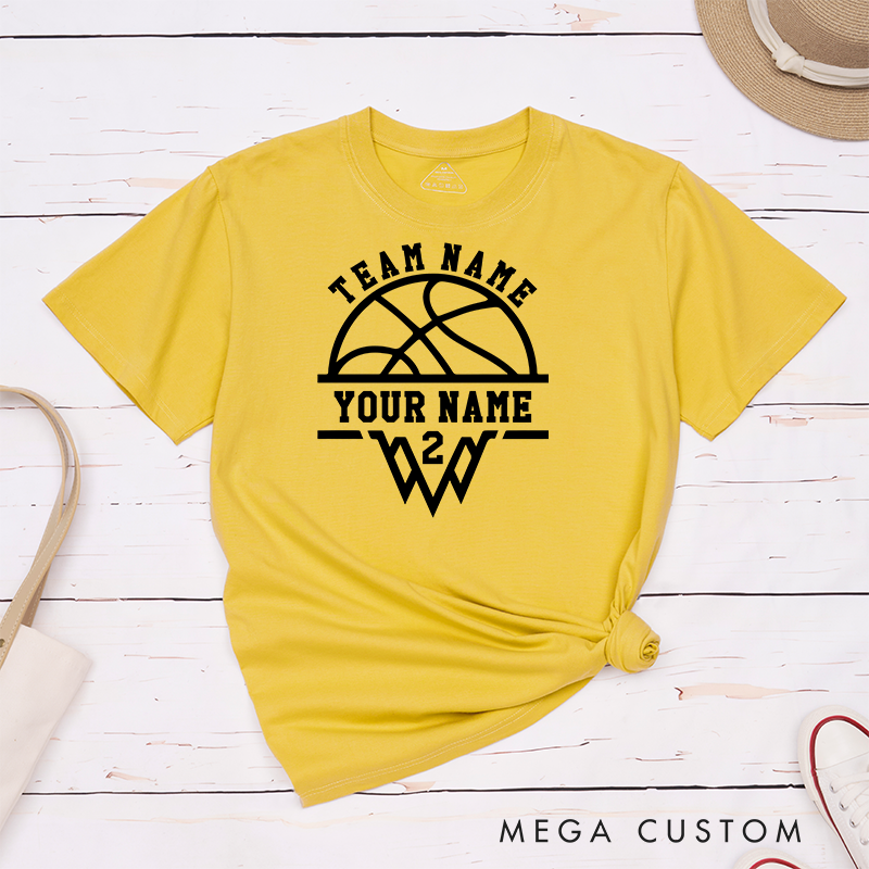 Personalized Basketball Jersey Style T Shirt with Custom Name Number and Team Name for Men and Women