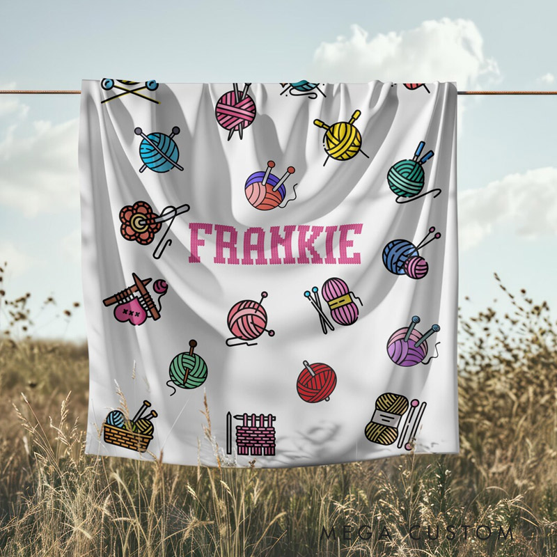 WDHCTBK_KKTZ02600002Personalized Name Crochet Blanket Gift for Knitting Lovers