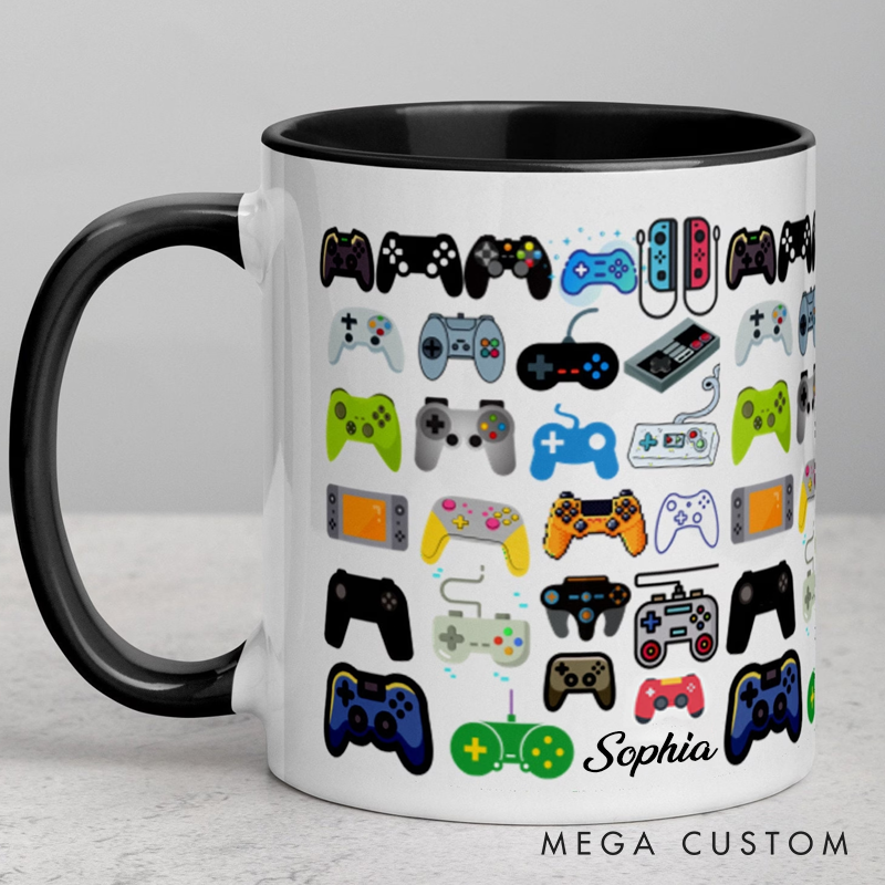 Personalized Game Controller Mug Gamer Coffee Mug Funny Gaming Gift for Geek