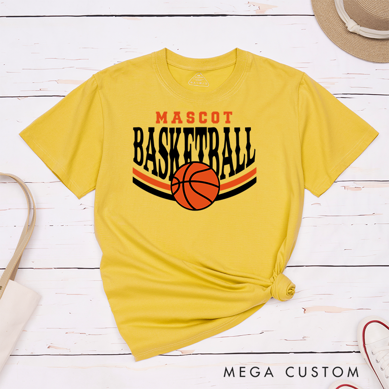 Personalized Basketball T-Shirt with Custom Name and Bold Ball Graphic