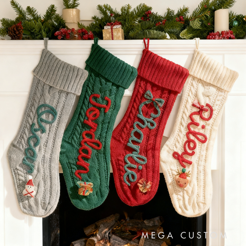 Personalized Christmas Stocking Custom Name Knit Stocking Toddler Knit Stocking Christmas Stocking Day