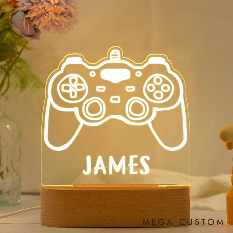 Personalized Game Console Night Light Custom Game Console Desk Lamp Gamer Room Decor Gift for Gamer Birthday Gift for Kids Gaming Light