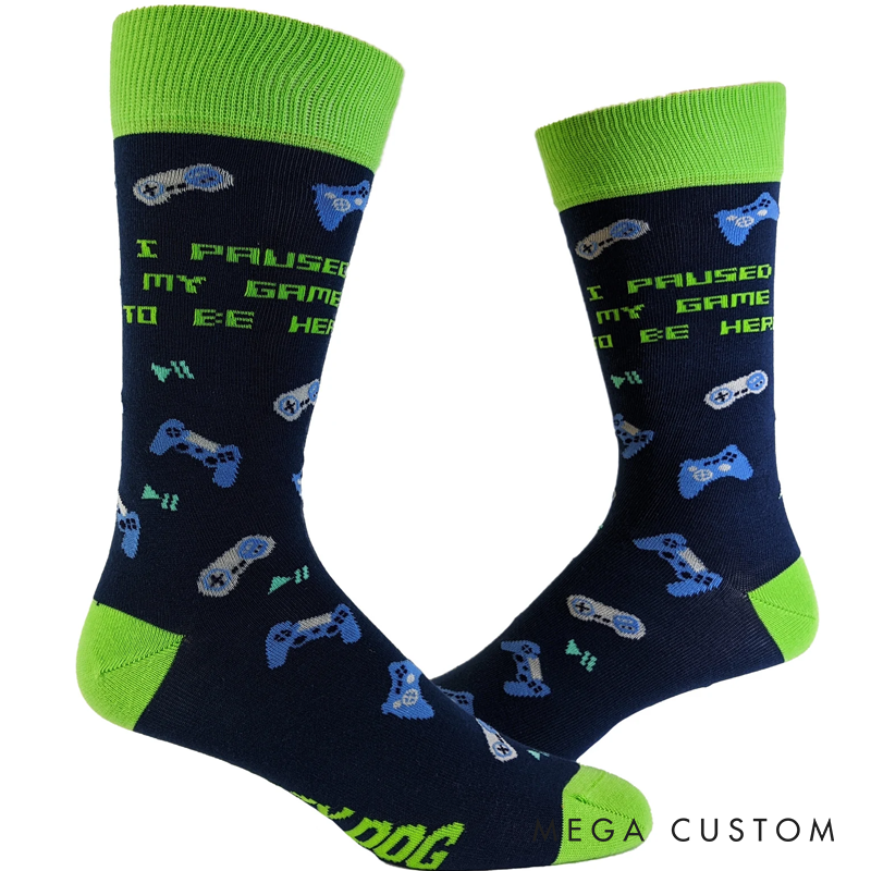 Personalized Video Gamer Sock Paused My Game for This Sock Kids Funny Socks Game on Socks Im Gaming Gifts for Him for Game Geek Lover
